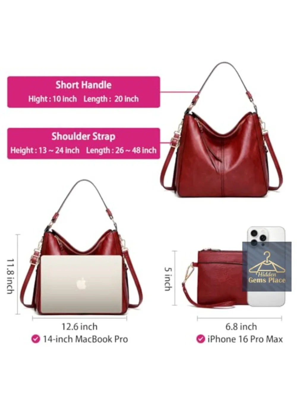 Soft Vegan Leather Tote Purse & Wallet Set with Detachable Crossbody Strap
